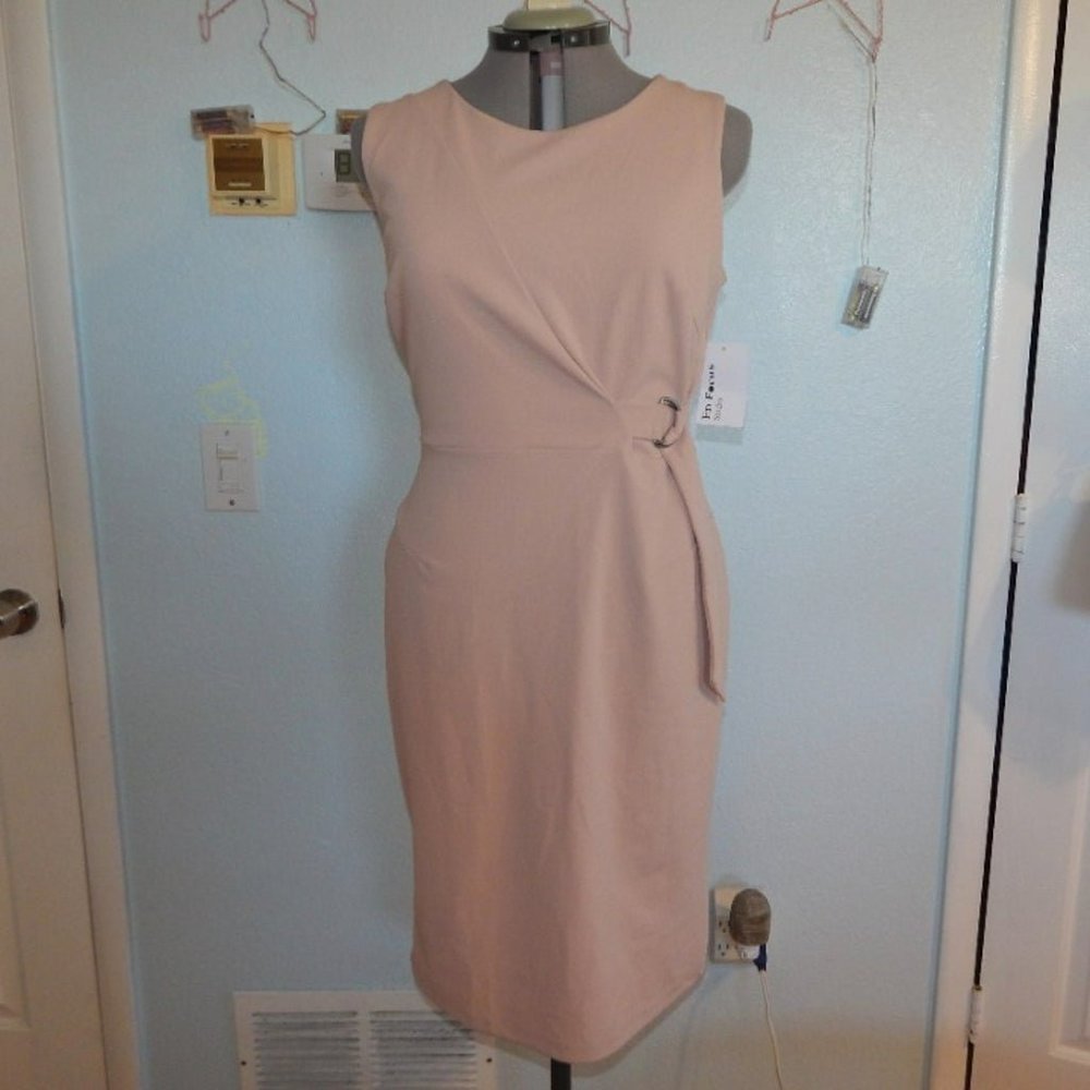Enfocus Studio Plus Size 14 Blush Pink Dress Midi Tie Boho Work Casual NWT New